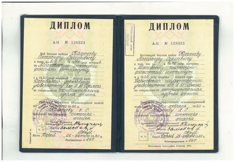 Каменев Александр Сергеевич - Диплом репетитора Каменев Александр Сергеевич - Диплом репетитора