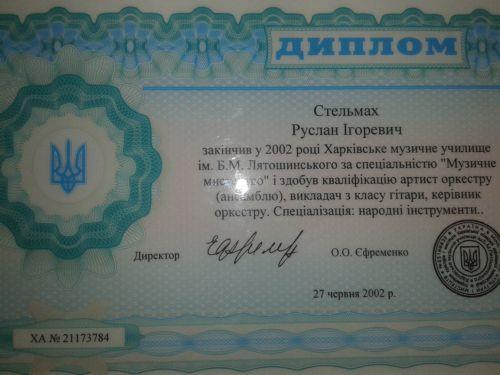 Стельмах Руслан Игоревич - Диплом репетитора Стельмах Руслан Игоревич - Диплом репетитора