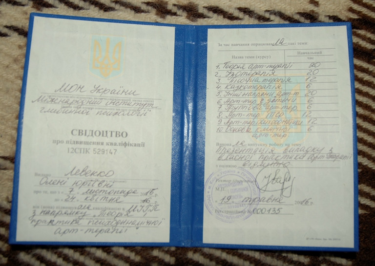 Левенко Олена Юріївна - Диплом репетитора Левенко Олена Юріївна - Диплом репетитора