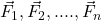 \vec{F}_1, \vec{F}_2, .... , \vec{F}_n