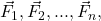 \vec{F}_1, \vec{F}_2, ... , \vec{F}_n,